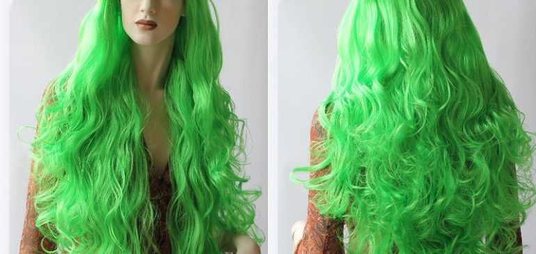 Длинный парик Зеленый